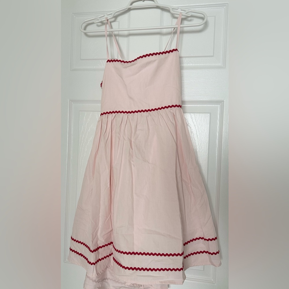 Francesca's Kelly Bow Back Ric Rac Pattern Mini Dress, Large - Picture 3 of 7